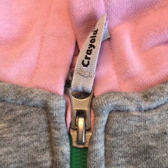2 Piece Pink Gray Fleece Hoodie Zip Jacket  & Pants Set Crayola Little Girl's 4 - Picture 8 of 15